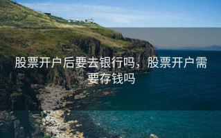 股票开户后要去银行吗，股票开户需要存钱吗