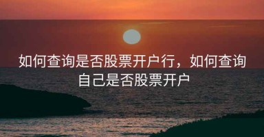 如何查询是否股票开户行，如何查询自己是否股票开户