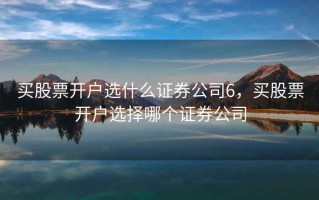 买股票开户选什么证券公司6，买股票开户选择哪个证券公司