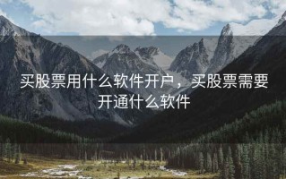 买股票用什么软件开户，买股票需要开通什么软件