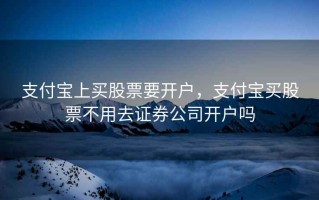 支付宝上买股票要开户，支付宝买股票不用去证券公司开户吗