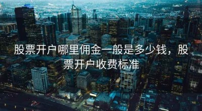 股票开户哪里佣金一般是多少钱，股票开户收费标准