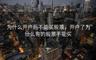 为什么开户后不能买股票，开户了为什么有的股票不能买