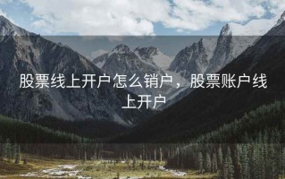 股票线上开户怎么销户，股票账户线上开户