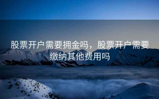 股票开户需要拥金吗，股票开户需要缴纳其他费用吗