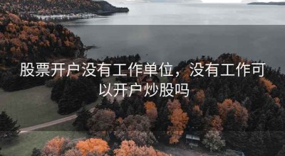 股票开户没有工作单位，没有工作可以开户炒股吗