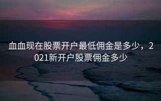 血血现在股票开户最低佣金是多少，2021新开户股票佣金多少
