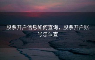 股票开户信息如何查询，股票开户账号怎么查