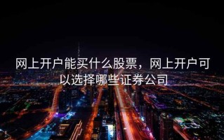 网上开户能买什么股票，网上开户可以选择哪些证券公司