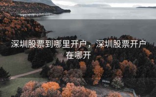 深圳股票到哪里开户，深圳股票开户在哪开