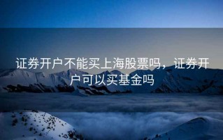 证券开户不能买上海股票吗，证券开户可以买基金吗