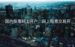 国内股票网上开户，网上股票交易开户