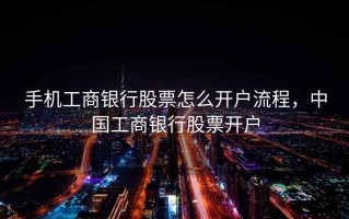 手机工商银行股票怎么开户流程，中国工商银行股票开户