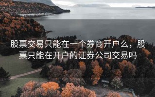 股票交易只能在一个券商开户么，股票只能在开户的证券公司交易吗