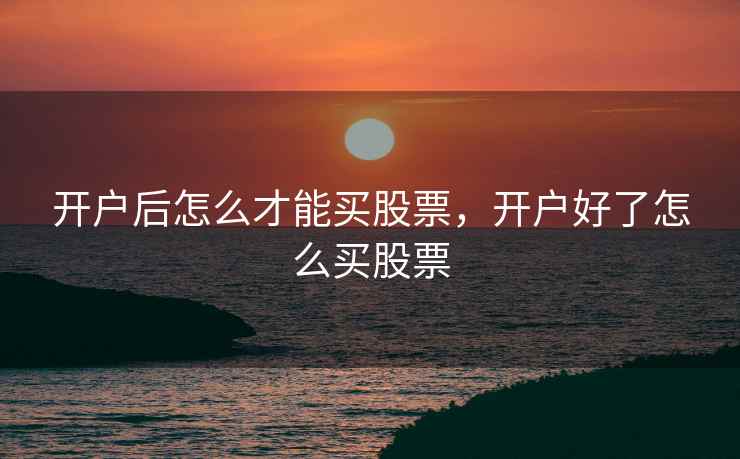 开户后怎么才能买股票，开户好了怎么买股票