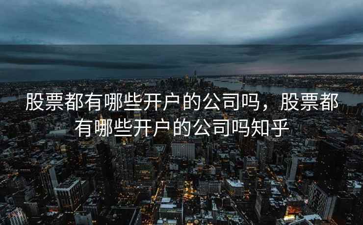 股票都有哪些开户的公司吗,股票都有哪些开户的公司吗知乎 股票都有哪些开户的公司吗,股票都有哪些开户的公司吗知乎