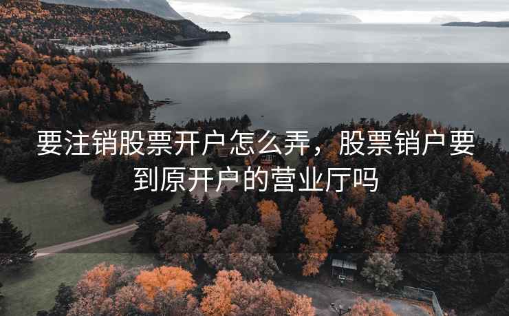 要注销股票开户怎么弄，股票销户要到原开户的营业厅吗