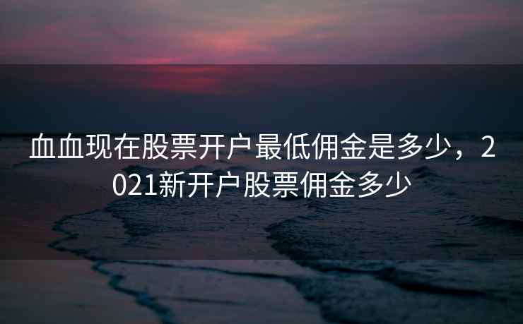 血血现在股票开户最低佣金是多少，2021新开户股票佣金多少